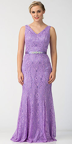 Floral Lace V-Neck Floor Length Formal Formal Dress. sl6151.