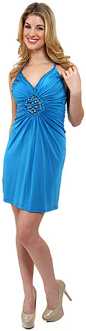 Halter Neck Party Dress with Front Keyhole