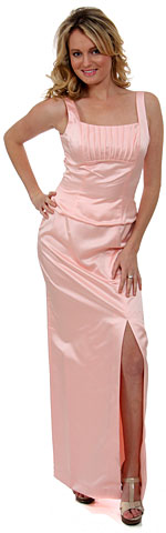Satin Beaded Full Length Bridesmaid Dress. wb022.