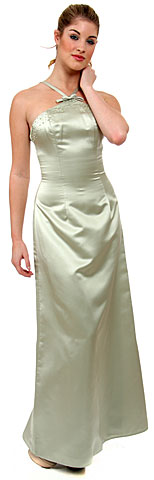 Crossed Front Beaded Bridesmaid Dress. wb028.