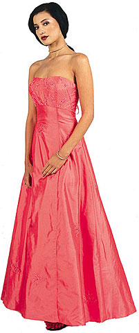#wlc003. Strapless A-line Beaded Prom Dress.
