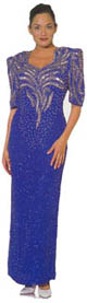 Half Sleeved Full Length Beaded Gown