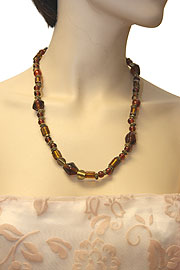 Amber Colored Fashion Necklace. 06-nk-042.