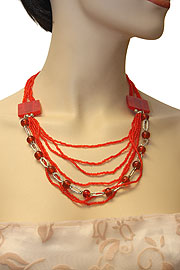 Crimson Colored Necklace. 06-nk-076.