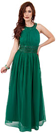 Roman Empire Long Formal Dress with Beaded Straps & Waist