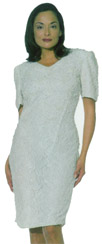 Short Sleeved Beaded Cocktail and Formal Dress