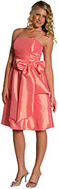 Spaghetti Strapped Short Bow Cocktail Dress