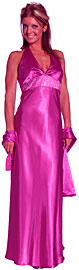 Halter Neck Empire Cut Satin Formal Dress