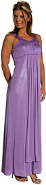 Empire Cut Round Neck Formal Dress with Shirred Sash