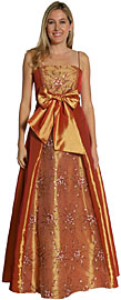 A-line Ribbon Bow Beaded Prom Dress