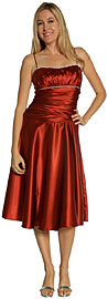 Spaghetti Strap Shirred Party Dress #11104