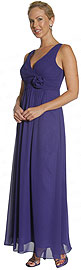 Flower Applique Empire Prom Dress
