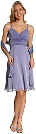 Spaghetti Strap Shirred Chiffon Party Dress #11134
