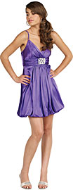 Spaghetti Strapped Brooch Bubble Dress