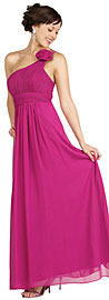 Single Shoulder Pleated Evening Dress