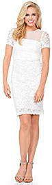 Short Sleeves Form Fitting Short Formal Party Dress in Lace