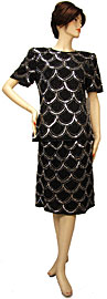 Short Sleeved 2-PcTea Length Formal Dress