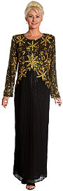 Long Sequined Floral Formal Dress