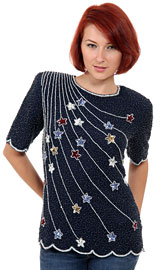 Sequined Blouse with Star Design