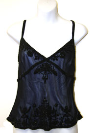 #1269. Spaghetti Strapped Silk Beaded Blouse.