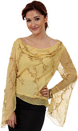 Loose Fitting Formal Beaded Blouse
