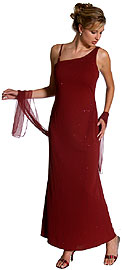 Single Shoulder and Thin Strap Beaded Dress