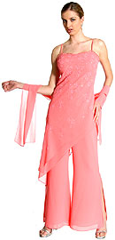 Asymmetric Beaded Pant Dress