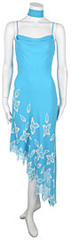 Spaghetti Strap Asymmetric Dress with Floral Design