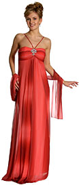 Ruched Ombre Grecian Style Formal Bridesmaid Dress