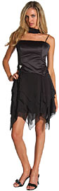 Asymmetric Spaghetti Strapped Cockail Dress