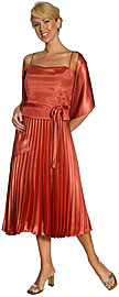 item 13720. Electric Pleated Short Prom Dress. Spaghetti strapped dress with electric pleated skirt; designed with a bow on one side.