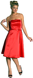 Strapless Satin Short Evening Dress