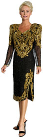 Tea Length and Keyhole Back Formal Beaded Dress