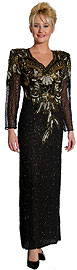 Triple Colored Full Length Evening Gown