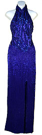 Closed Halter Neck Beaded Pageant Gown