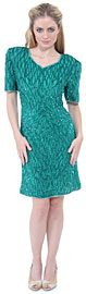 Short Sleeve Sequined Cocktail Dress