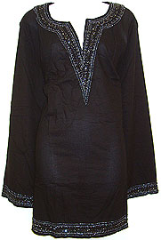Long Sleeve Beaded Embroidered Top 