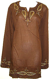 #336. Long Sleeve Beaded Embroidered Top .