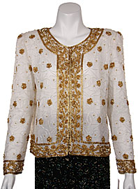#3402. Handbeaded Floral Short Jacket.