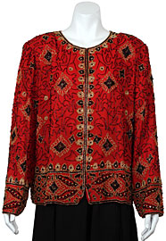 Floral Pattern Hand Beaded Jacket. 3702.