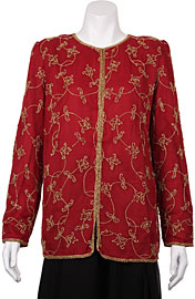 Floral Linked Gold Border Hem Jacket 