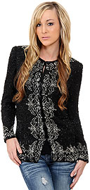 Floral Bordered Beaded Jacket. 3707a.