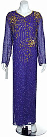 V-Neck Floral Print Mother of the Bride Dress