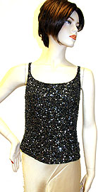 Black/Silver Sequin Beaded Blouse. 4380.