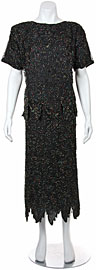 Multi Colored Beaded Two Piece Dress