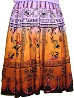 Sequined Multi-Color Print Skirt. 566-1.