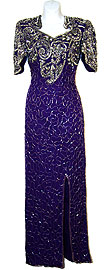 Half Sleeved Full Length Beaded Gown 