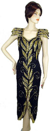 Leafy Sequined Short Evening Dress