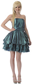 Strapless Baby Doll Party Dress with Cascading Ruffled Skirt