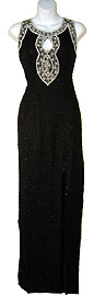 Key Hole Sequin Beaded Formal Dress 